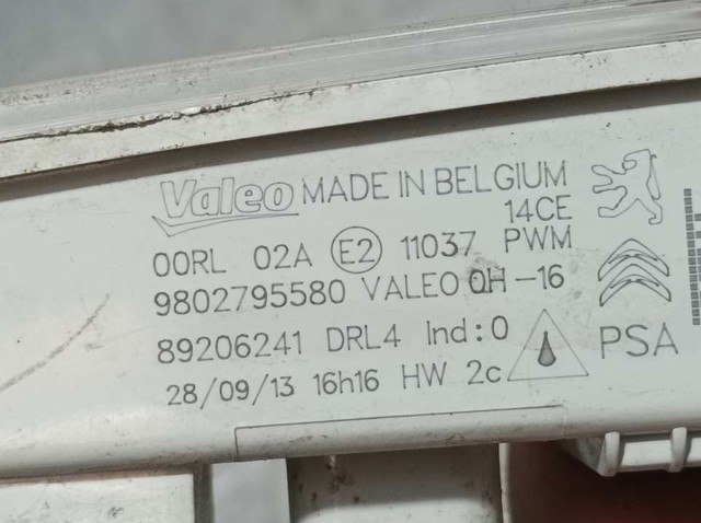 9802795580 PEUGEOT Фара дневного света купить в Житомир