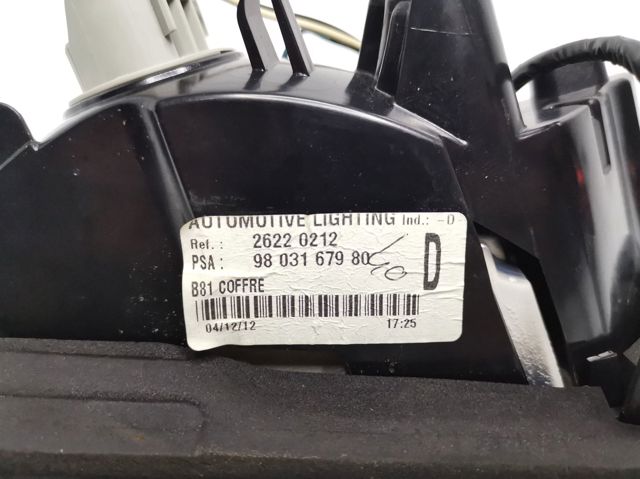 9803167980 PEUGEOT Фонарь задний правый внутренний купить в Полтава
