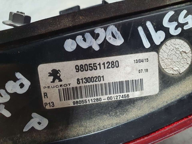 9805511280 PEUGEOT Фонарь задний правый внутренний купить в Павлоград