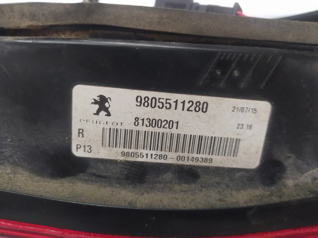 9805511280 PEUGEOT Фонарь задний правый внутренний купить в Ужгород