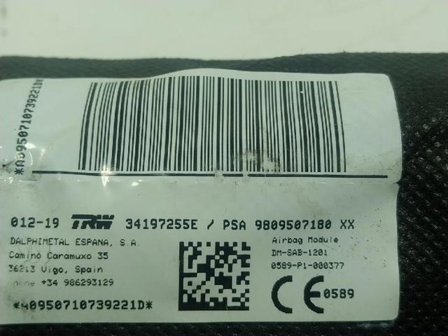 9809507180 PEUGEOT Подушка безопасности (AIRBAG) спинки сиденья левого купить в Львов
