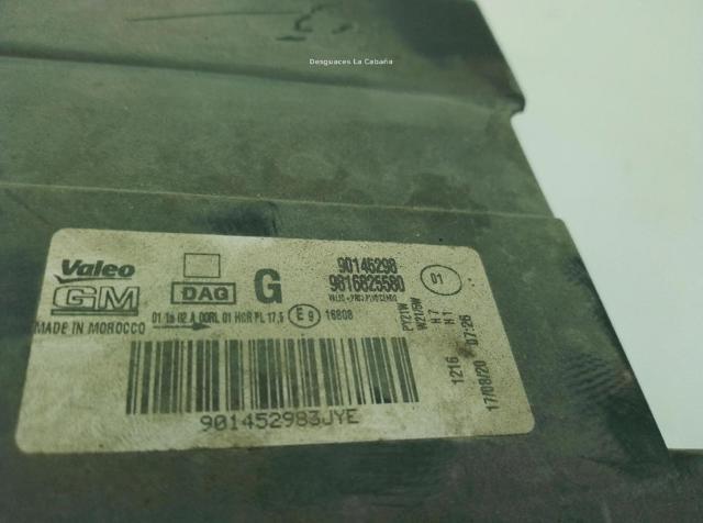 OPEL 9816825580 Фара левая в наличии Сумы