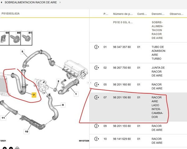 9820115680 PEUGEOT Шланг (патрубок) интеркуллера купить в Одесса