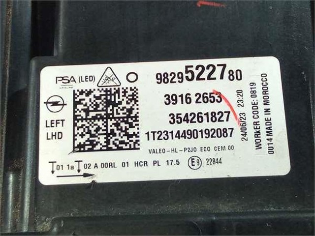 9829522780 OPEL Фара левая купить в Павлоград