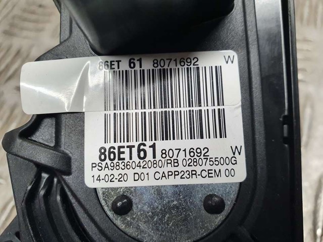 Pedal de gás (de acelerador) Peugeot 508 FC, FJ, F4