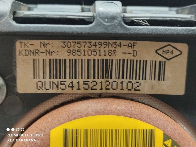 985105118R RENAULT Подушка безопасности (AIRBAG) водительская купить в Запорожье
