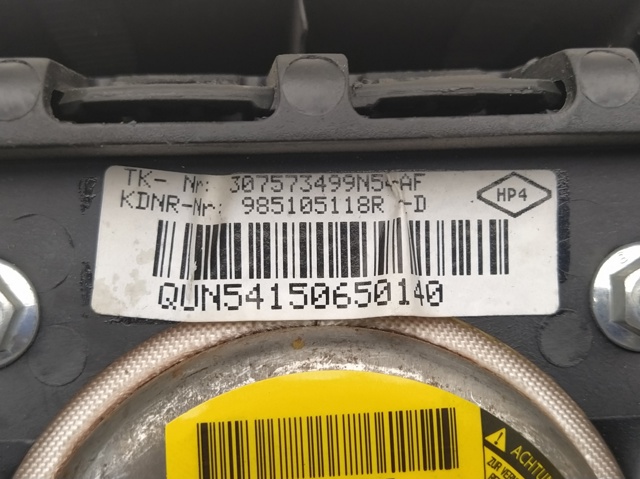 RENAULT 985105118R Подушка безопасности (AIRBAG) водительская в наличии Каменское