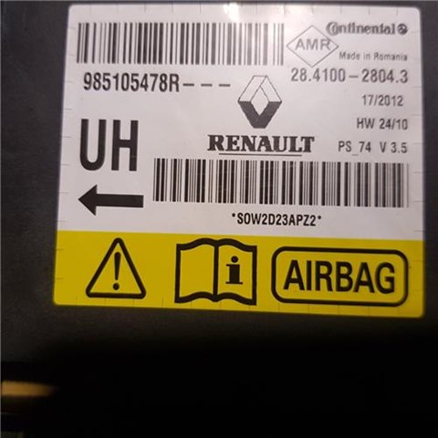 ECU airbag para Renault Megane III Fastback 1.9 DCI (BZ0N, BZ0J) F9QP8 985105478R