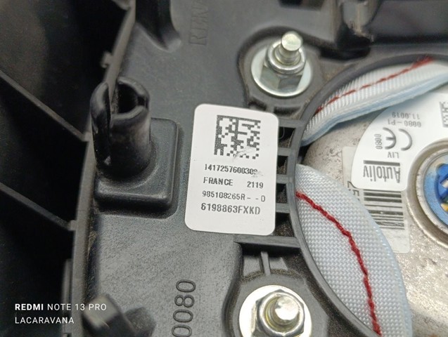RENAULT 985108265R Подушка безопасности водителя в наличии Каменское