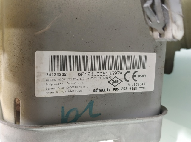 RENAULT 985253918R Подушка безопасности пассажира в наличии Тернополь