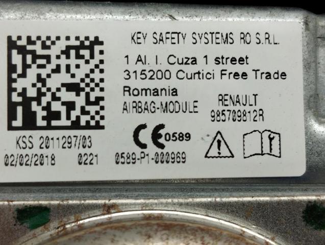 985709812R RENAULT Подушка безопасности водителя купить в Харьков
