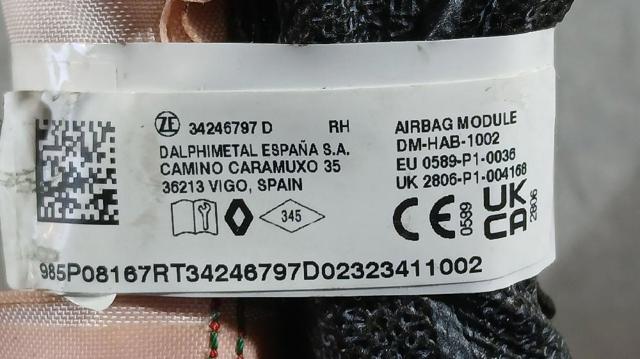 985P08167R RENAULT Подушка безопасности (AIRBAG) шторка боковая правая купить в Киев