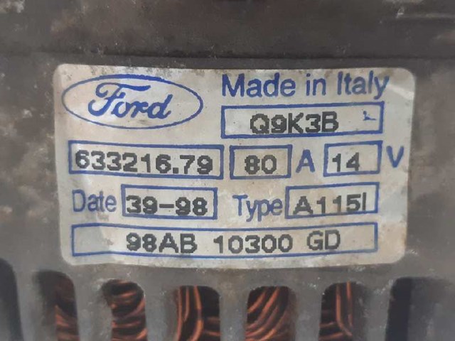 Alternador para Ford Focus 1.6 16V Flexifuel FYDB 98AB10300GD