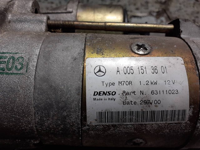 Partida para Mercedes-Benz C-Class C 200 Kompressor (203.045) M111955 A0051513601