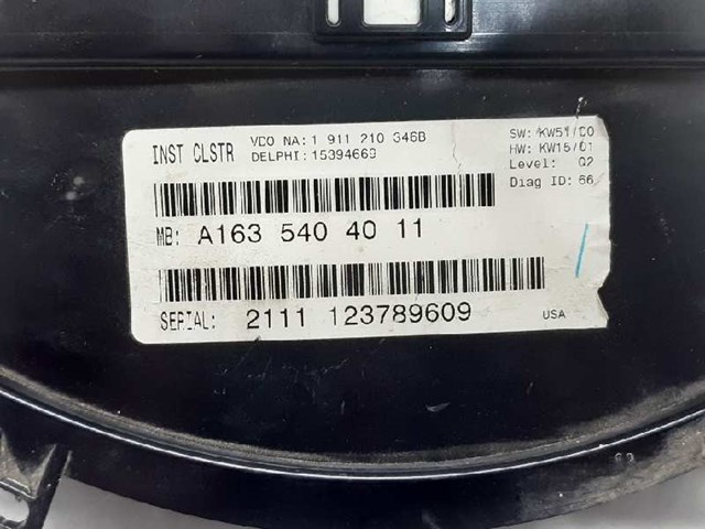 MERCEDES A1635404011 Панель приборов в наличии Каменское