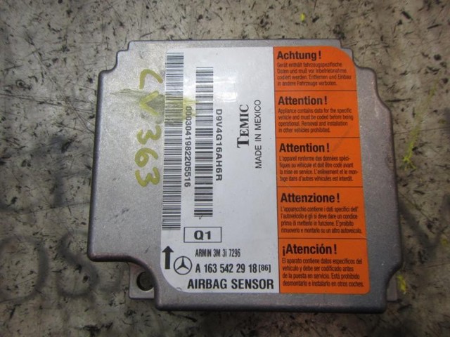 1635422218 MERCEDES Модуль-процессор управления подушкой безопасности (ЭБУ AIRBAG) купить в Харьков