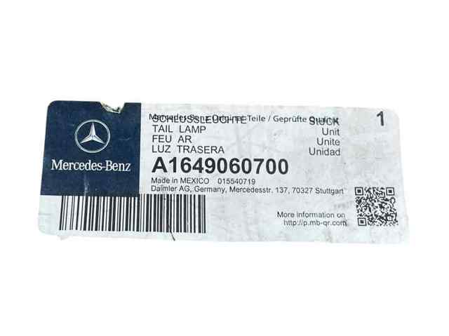 MERCEDES A1649060700 Фонарь задний левый в наличии Ужгород