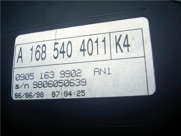 Painel de instrumentos para Mercedes-Benz Classe A (168.033, 168.133) Fastback (1997-2004) para 160 (102 cv) 166960 a1685404011