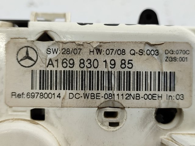 Controle de aquecimento/ar condicionado para Mercedes-Benz A-Class A 180 CDI (169.007, 169.307) OM640940 A1698301985