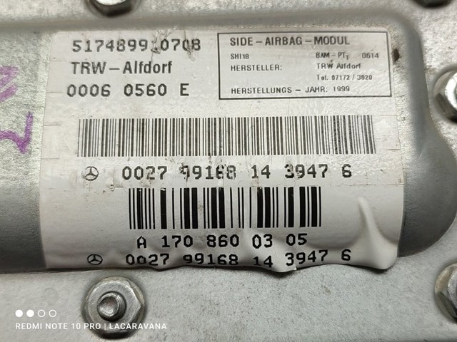 A1708600305 Подушка безопасности (AIRBAG) двери передней левой купить Киев