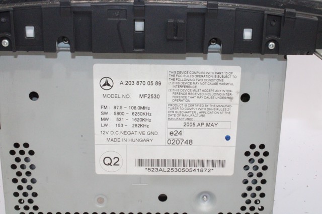 MERCEDES A2038700589 Магнитола в наличии Николаев