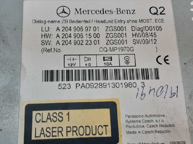 MERCEDES A2049069701 Магнитола в наличии Чернигов
