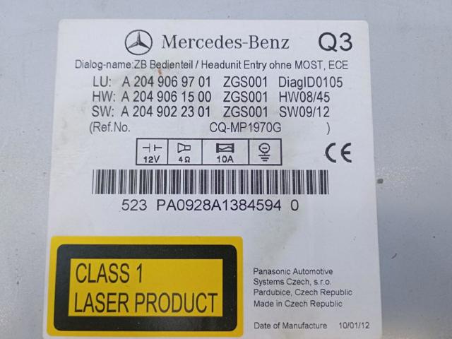 MERCEDES A2049069701 Магнитола в наличии Львов