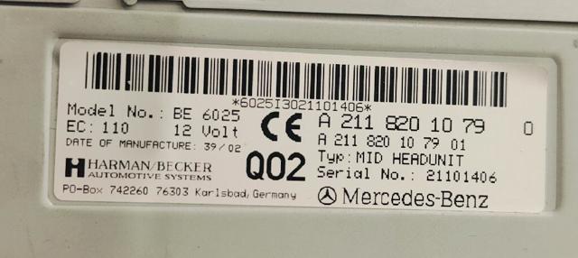 MERCEDES A2118201079 Магнитола в наличии Харьков