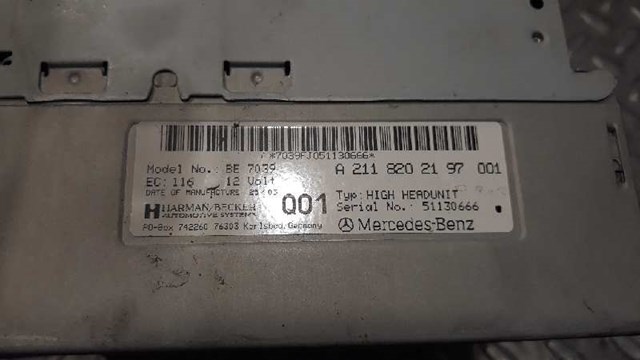 MERCEDES A2118202197 Магнитола (радио AM/FM) в наличии Черкассы