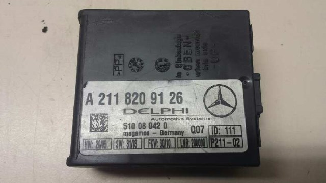 Unidade de controle para Mercedes-Benz S-Class S 400 CDI (220.028, 220.128) OM628960 A2118209126