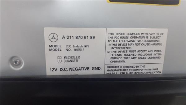Sistema de áudio/rádio CD para Mercedes-Benz Classe B (W245) (2005-2011) B 180 CDI (245.207) 640940 A2118706189