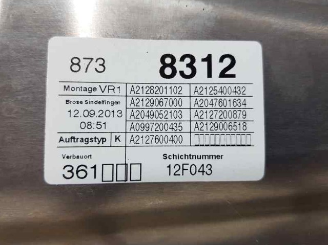MERCEDES A2127201679 Механизм стеклоподъемника двери передней правой в наличии Тернополь
