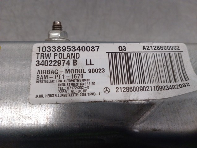MERCEDES A2128600902 Подушка безопасности защиты коленей в наличии Чернигов