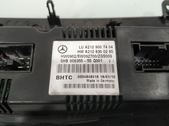Unidade de controlo dos modos de aquecimento/condicionamento Mercedes E W212