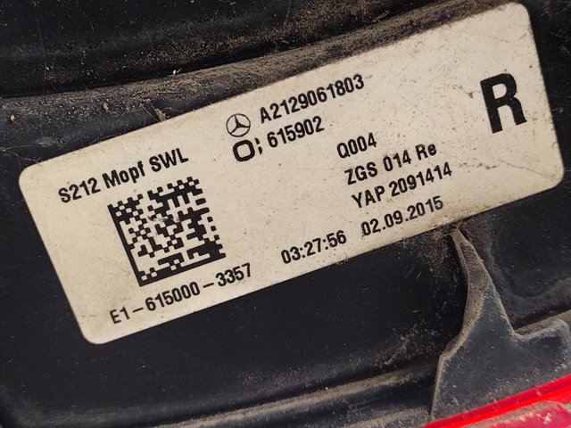 A2129061803 MERCEDES Фонарь задний правый внешний купить в Одесса