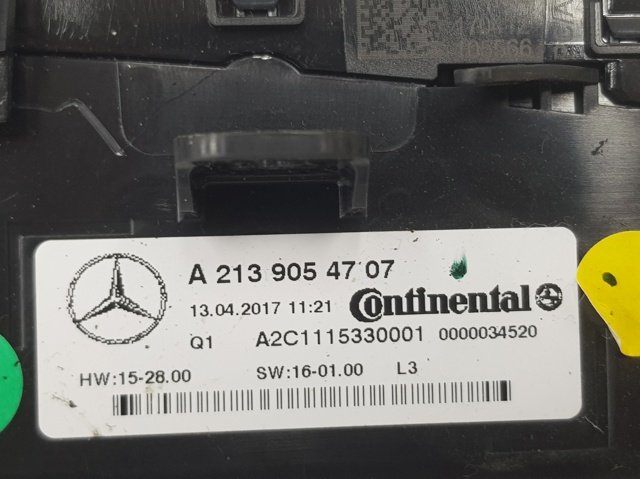 Unidade de controlo dos modos de aquecimento/condicionamento Mercedes E W213