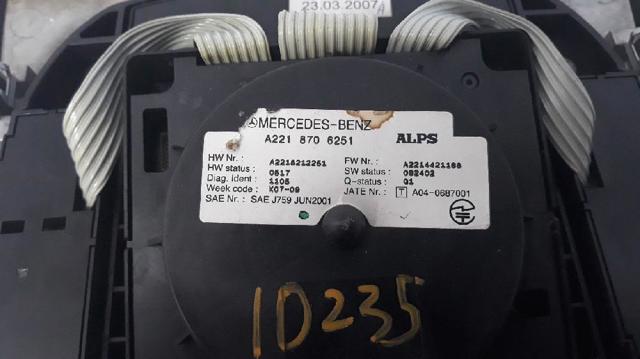 A2218706251 MERCEDES Блок кнопок центральной консоли купить в Черновцы