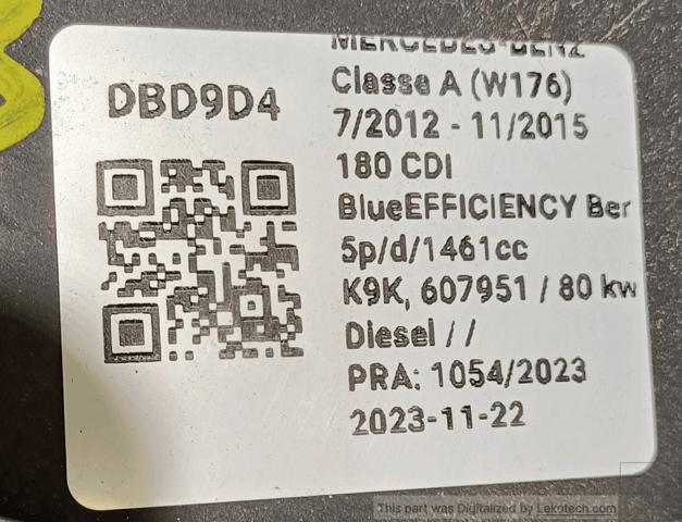 Unidade de controlo dos modos de aquecimento/condicionamento Mercedes A W176