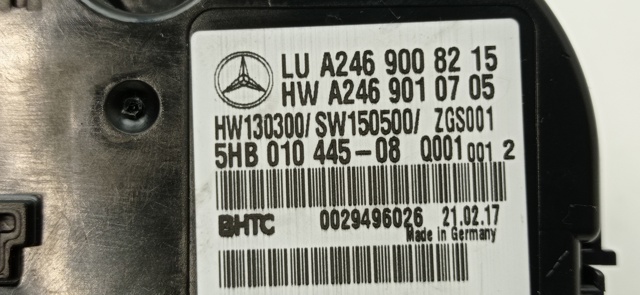Unidade de controlo dos modos de aquecimento/condicionamento Mercedes A W176