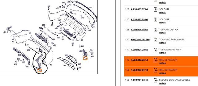 MERCEDES A2538800512 Кронштейн бампера заднего левый в наличии Харьков