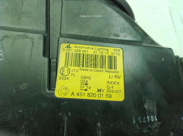MERCEDES A4518200159 Фара левая в наличии Винница