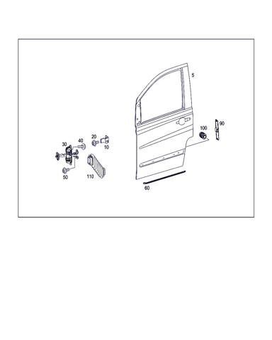 Puerta delantera izquierda para mercedes-benz vito / mixto furgón 109 cdi (639.601, 639.603, 639.605) 646980 A6397201005
