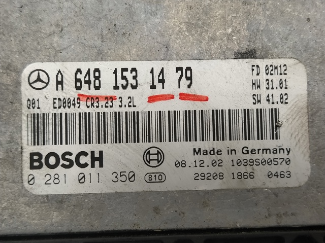 MERCEDES A6481531479 Модуль управления (ЭБУ) двигателем в наличии Черновцы