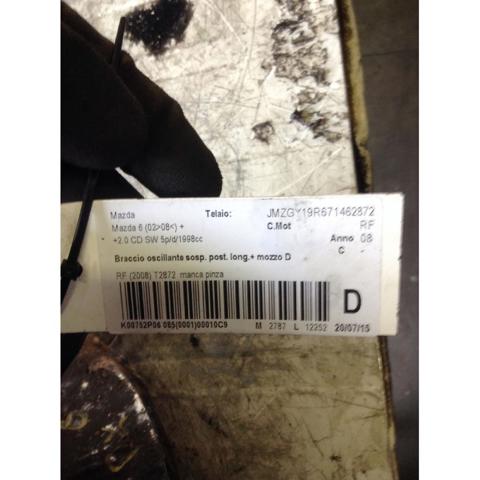 GJ6A28200K MAZDA Рычаг (тяга) задней подвески продольный нижний правый купить в Киев