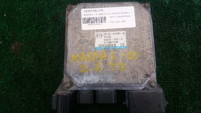 Unidade de controle do motor UCE para Mazda 6 hatchback (GH) (2007-2009) 2.0 mzr-cd rf7j GS1D67880H