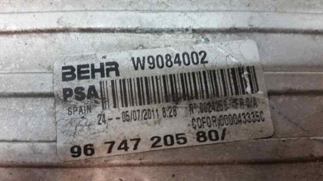 W9084002 PEUGEOT Радиатор интеркуллера купить в Одесса