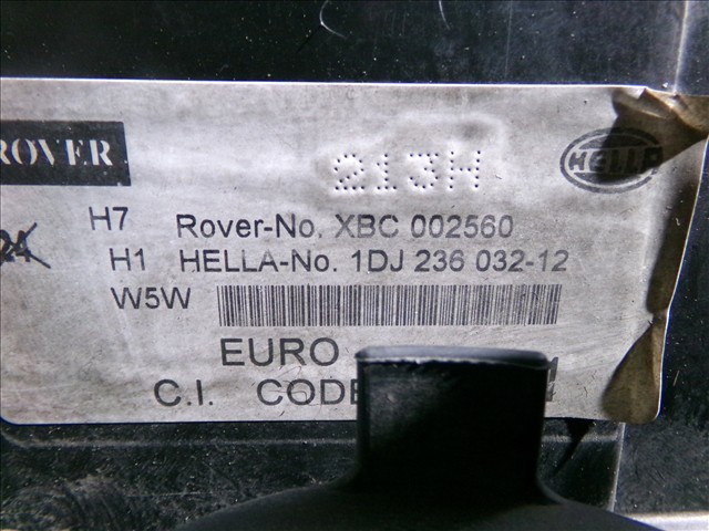 ROVER XBC002560 Фара правая в наличии Ровно