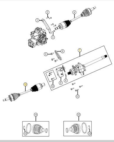 Привод в сборе левый 4578601AA CHRYSLER