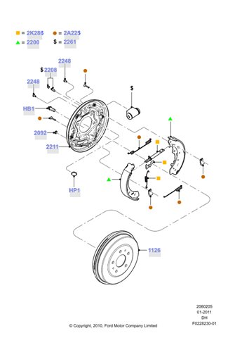 Задний барабан BV6Z1126A FORD