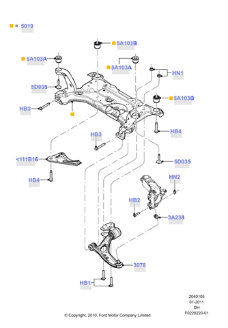Рычаг передней подвески нижний, правый F1FZ3078A FORD